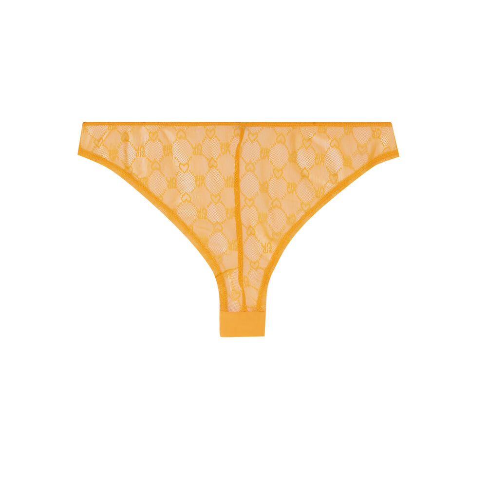 Braguita brasileña de encaje con corazones - amarilla amarillo.