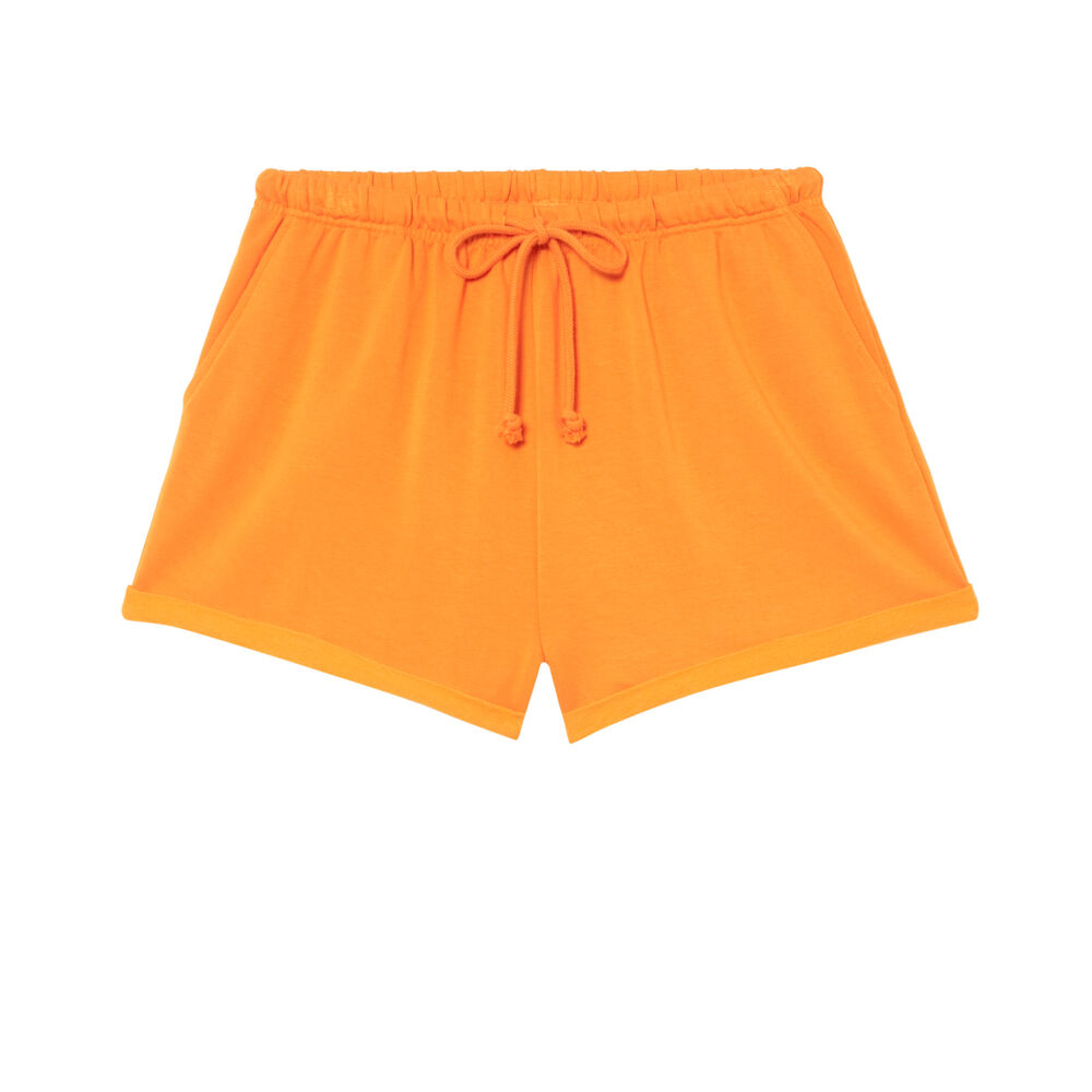 Shorts lisos con detalle de cordón - naranja naranja.