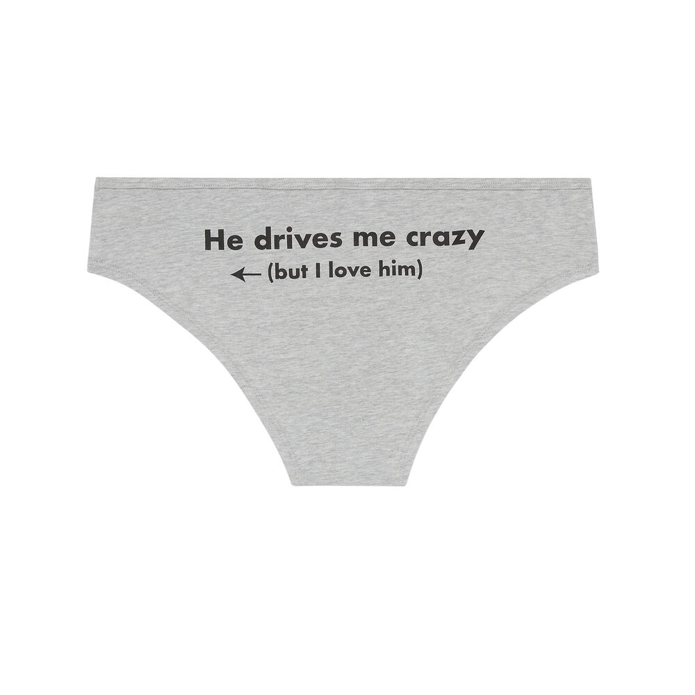 Braguita con mensaje he drives me crazy - gris gris.
