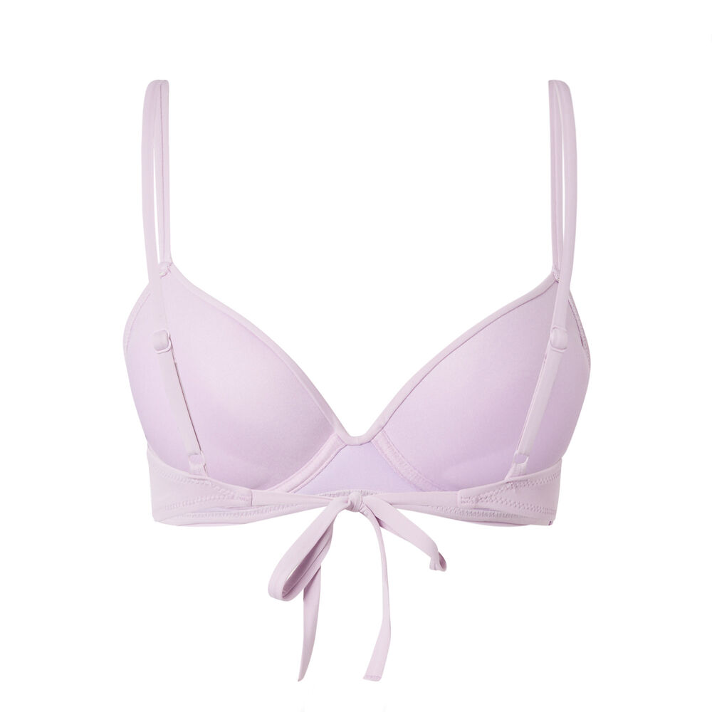 Parte de arriba de bikini push-up con escote girado - lila violeta.