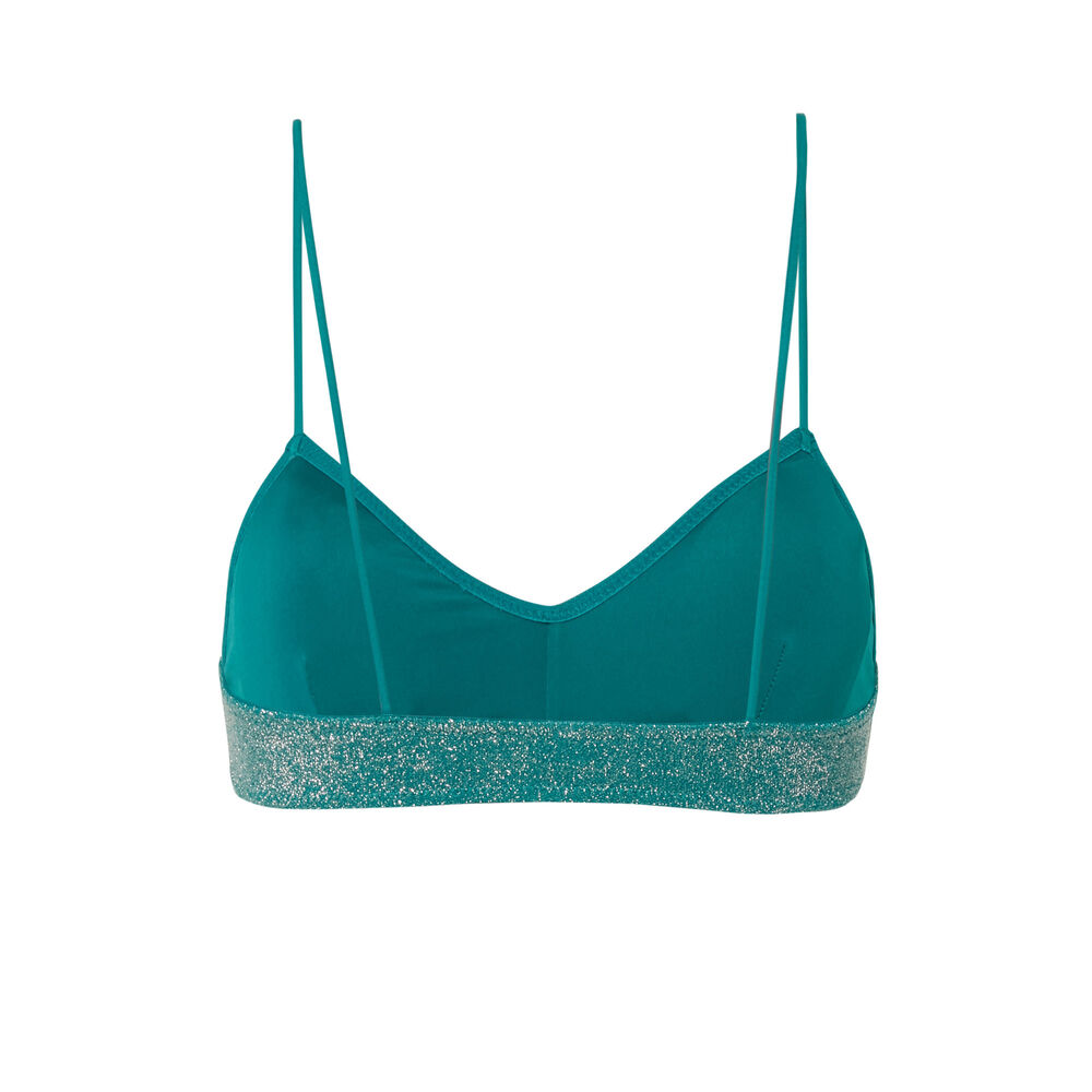 Parte de arriba de bikini sujetador con lentejuelas - verde verde.
