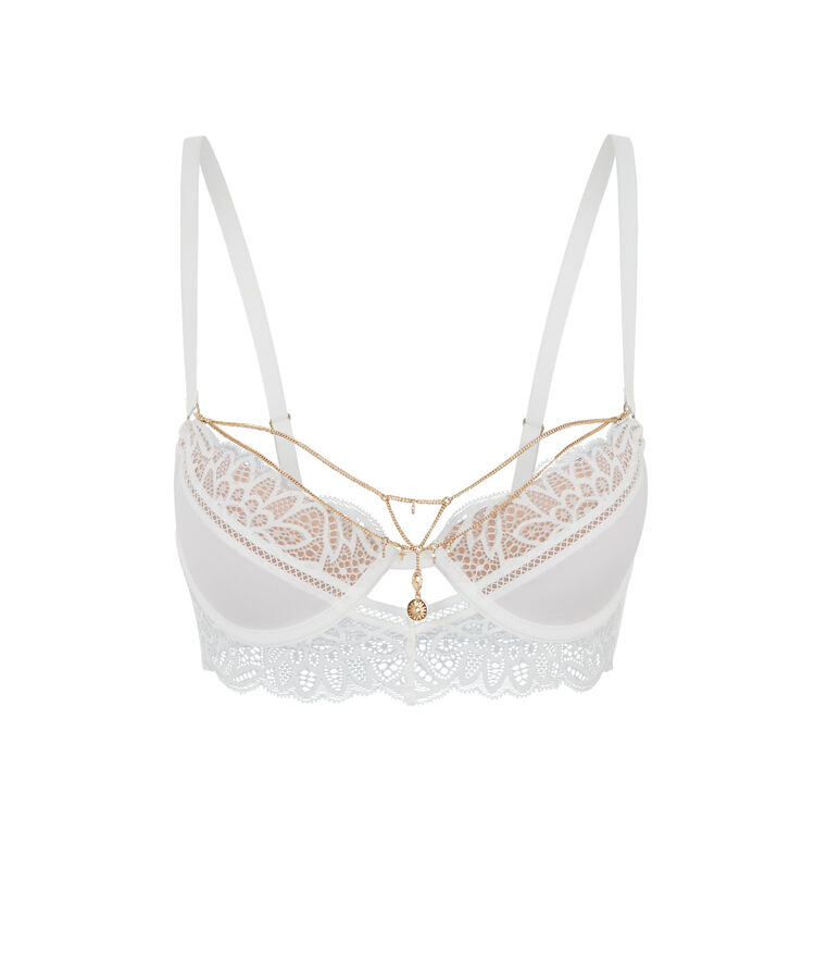 Sujetador corpiño push-up con joya - blanco blanco.