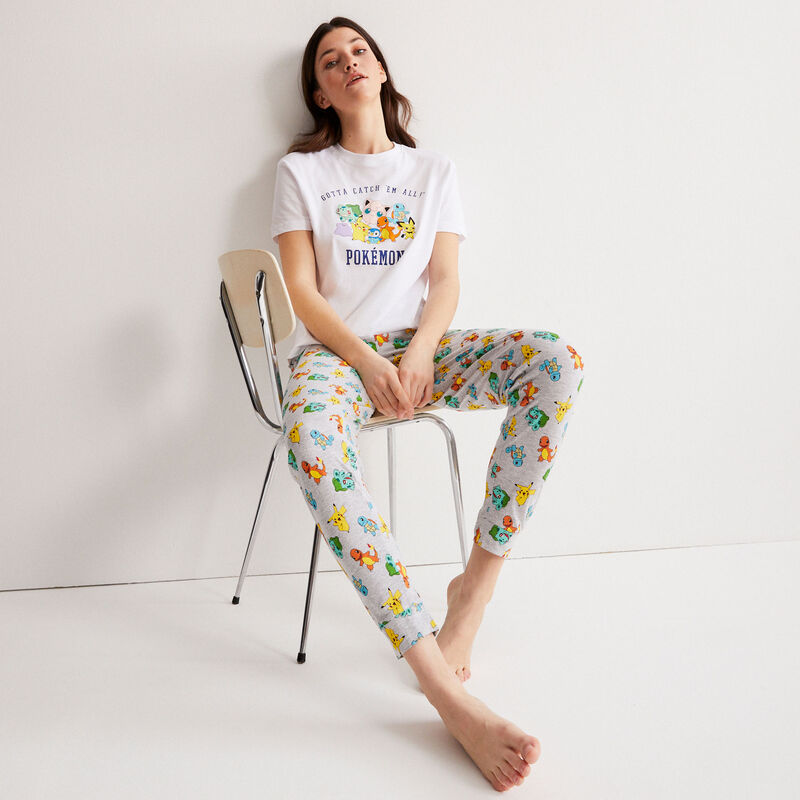 pantalón con estampado de Pokemon - gris pantalón con estampado de Pokemon - gris;