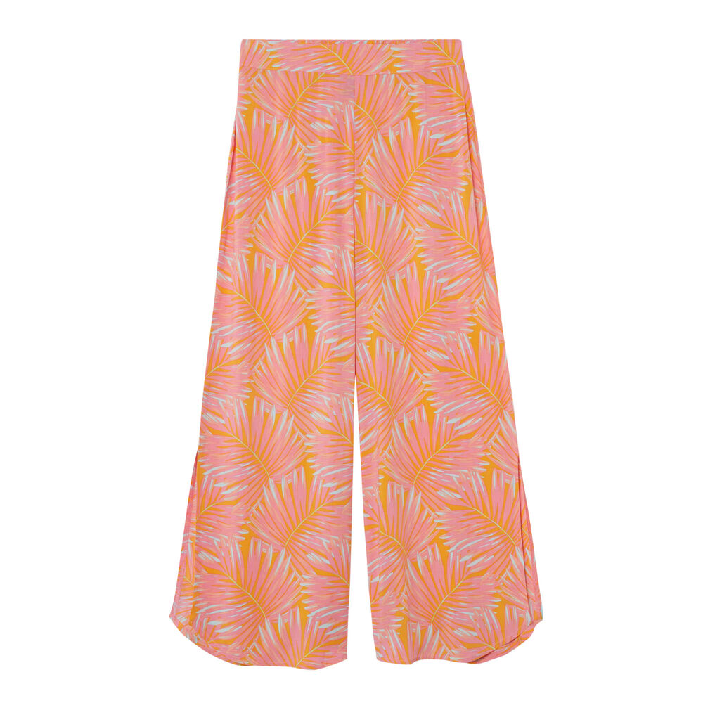 Pantalón ancho abierto con motivos de palmera - naranja naranja.