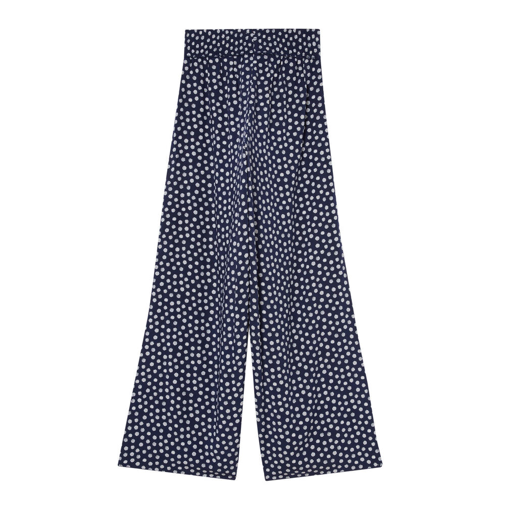 Pantalón con estampado de margaritas - azul azul.