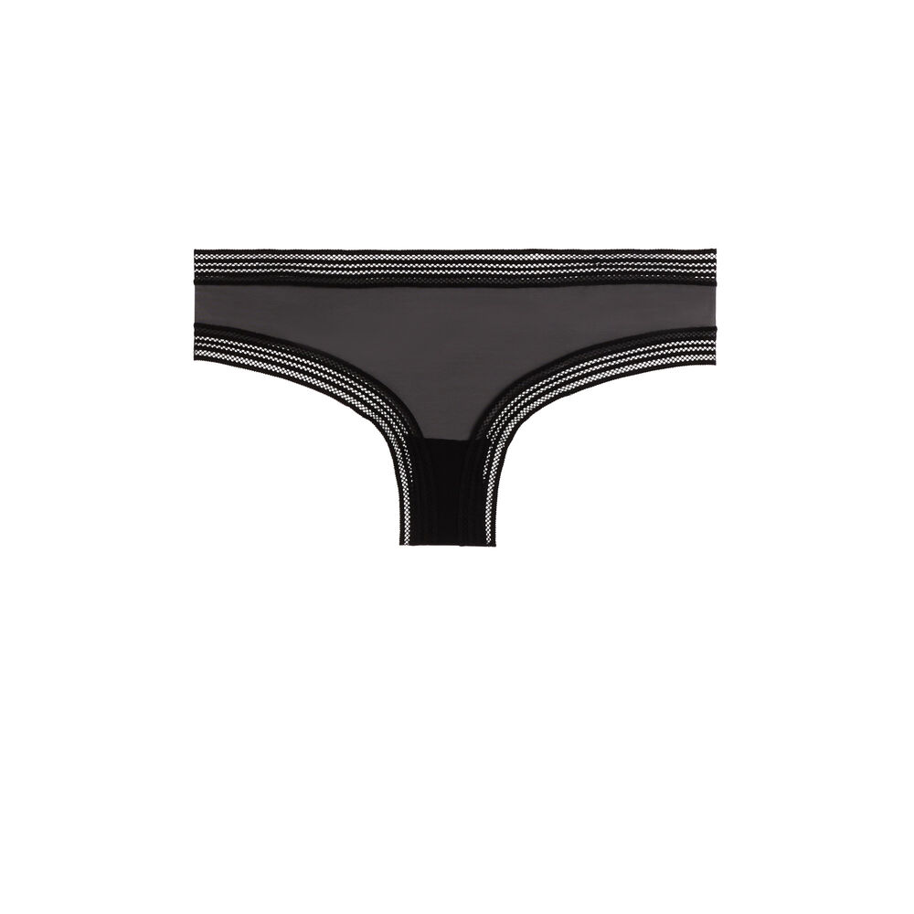Braguita culotte de tul wafiz negro.