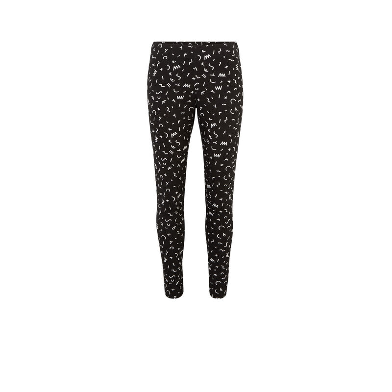 Leggings con motivos blancos - negro Leggings con motivos blancos - negro ;