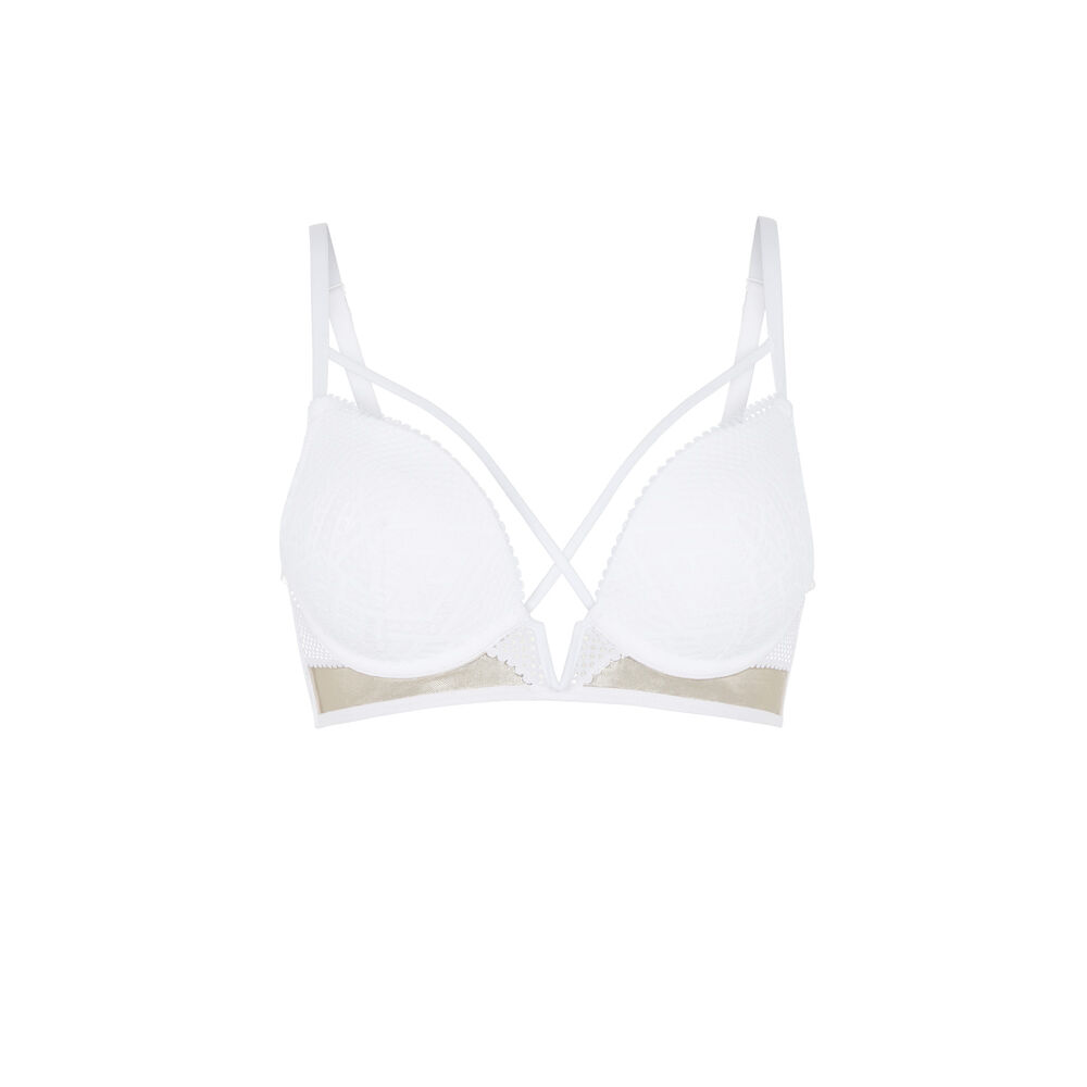Sujetador corpiño push-up de encaje - blanco blanco.