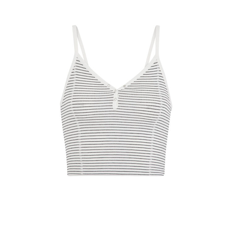 Crop top con automáticos petitrayiz negro.