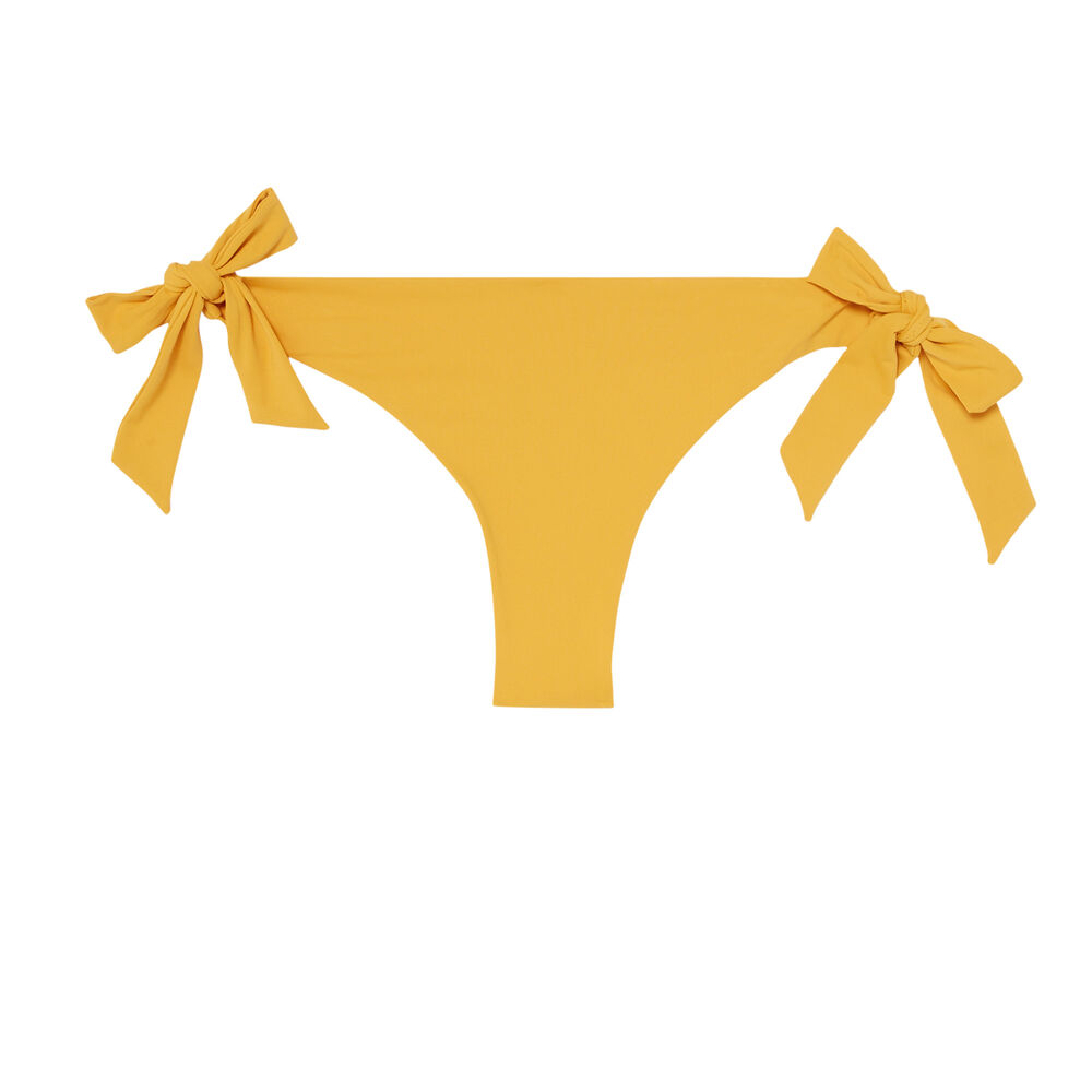 Braguita brasileña de bikini con lazos - amarillo amarillo.