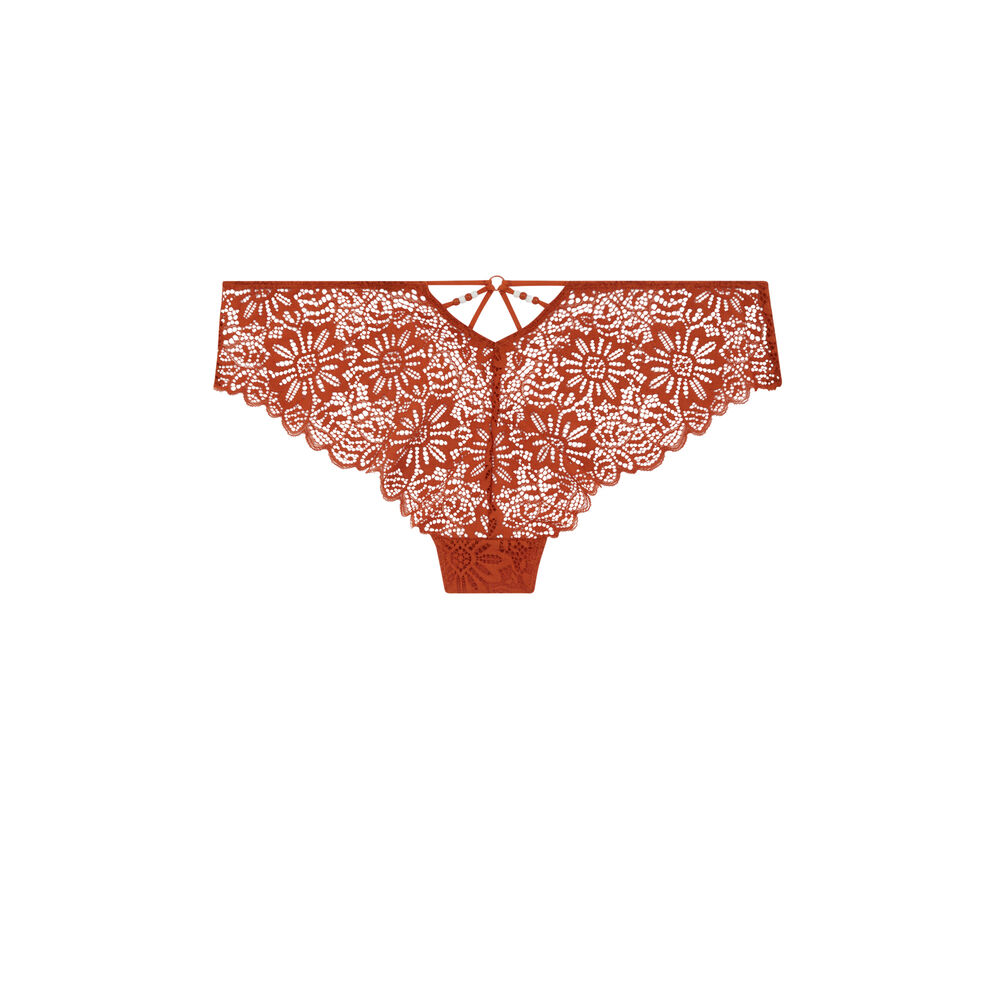 Braguita culotte de encaje - marrón marrón.