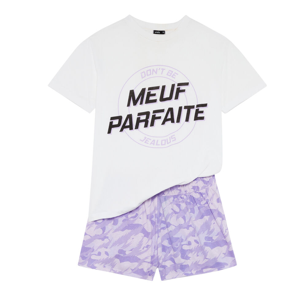 Juego de pijama shorts meuf parfaite - violeta morado.