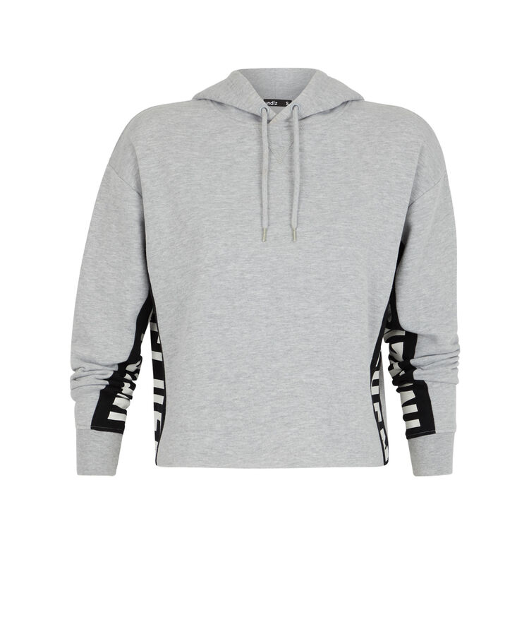 Sudadera con capucha y bandas laterales hellovibiz gris.