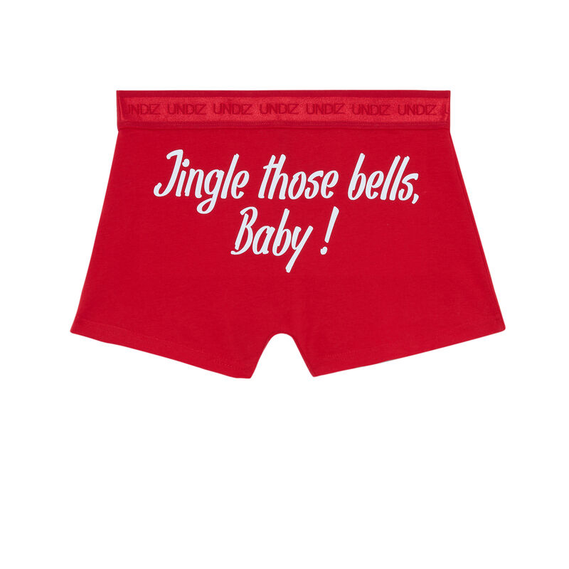 boxer à message jingle bells - rouge boxer à message jingle bells - rouge ;