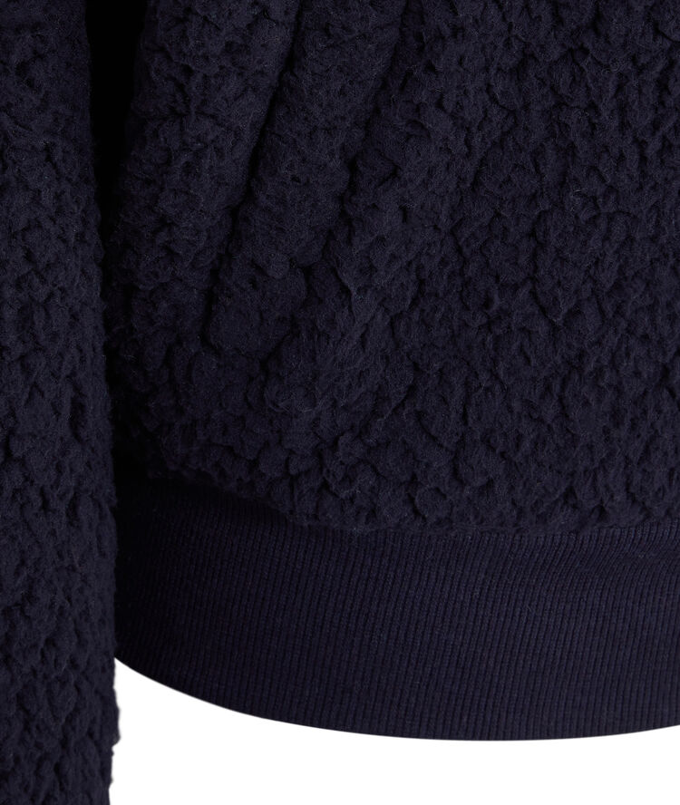 Chaqueta con cremallera de polar sherpaliz azul marino.