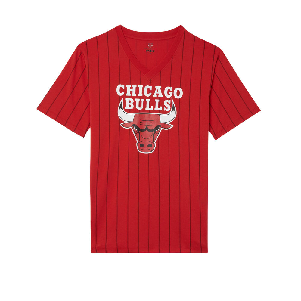 Camiseta larga con cuello de pico chicago bulls - rojo rojo.