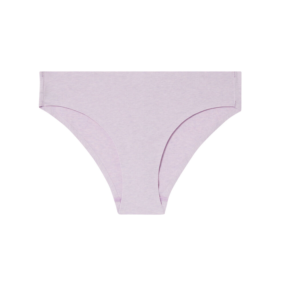 Cheeky bikini de algodón liso - lila morado.