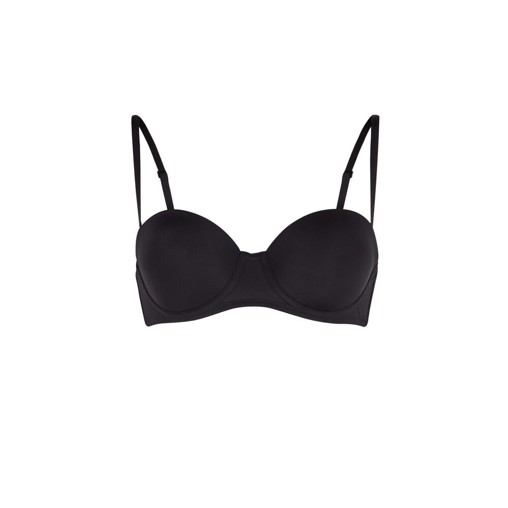 Sujetador bandeau de microfibra - negro negro.