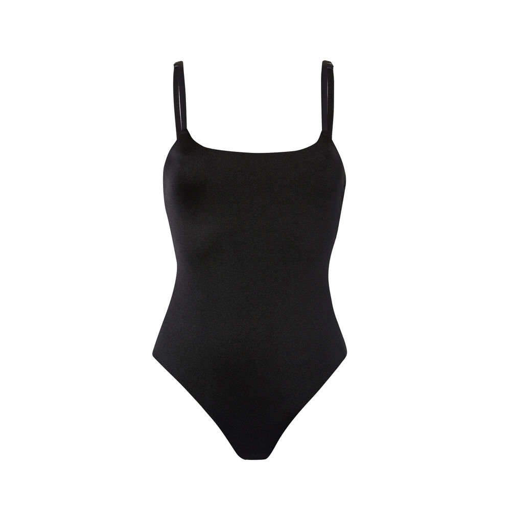Body de tirantes sinos sin aros - negro negro.