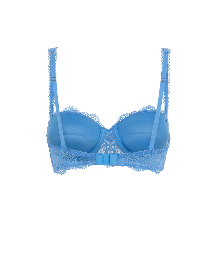 Sujetador push-up con detalle de joya - azul azul.
