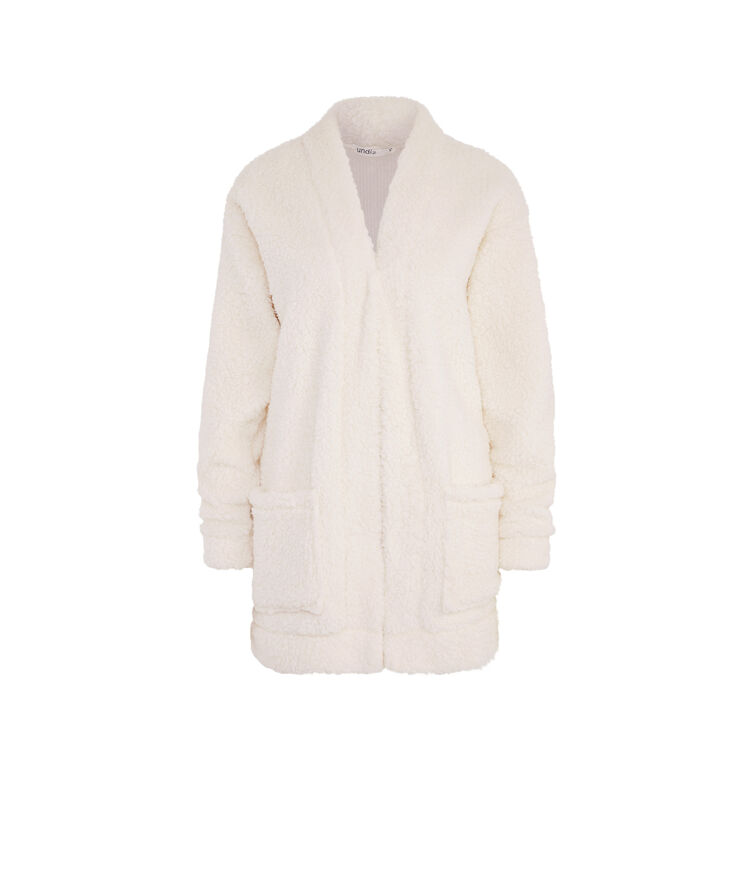 Chaqueta polar suave giletiz écru.