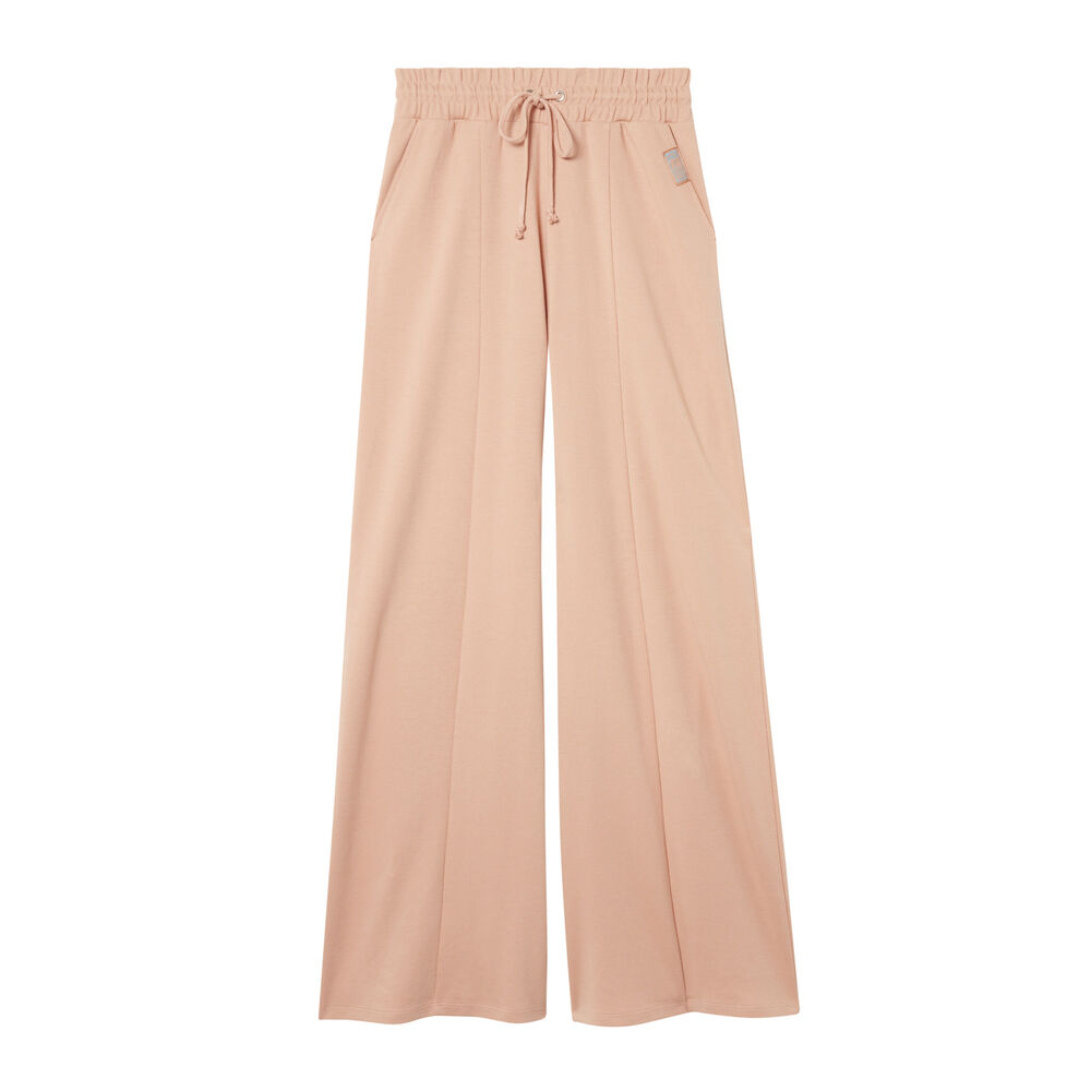 Pantalón ancho de talle fruncido con pinzas - marrón beige.