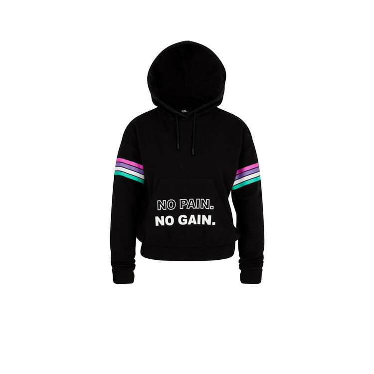 Sudadera deportiva con capucha polasportiz negro.