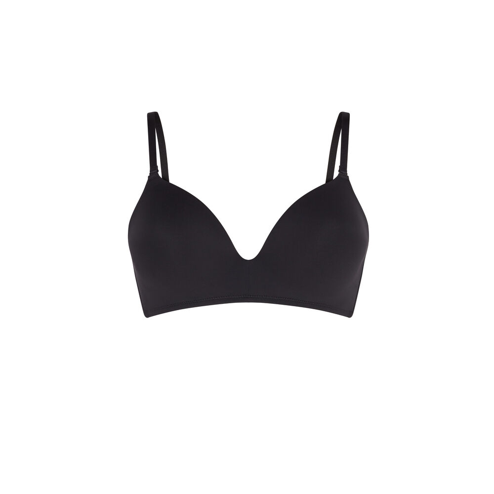 Sujetador con copa preformada microfibra negro.