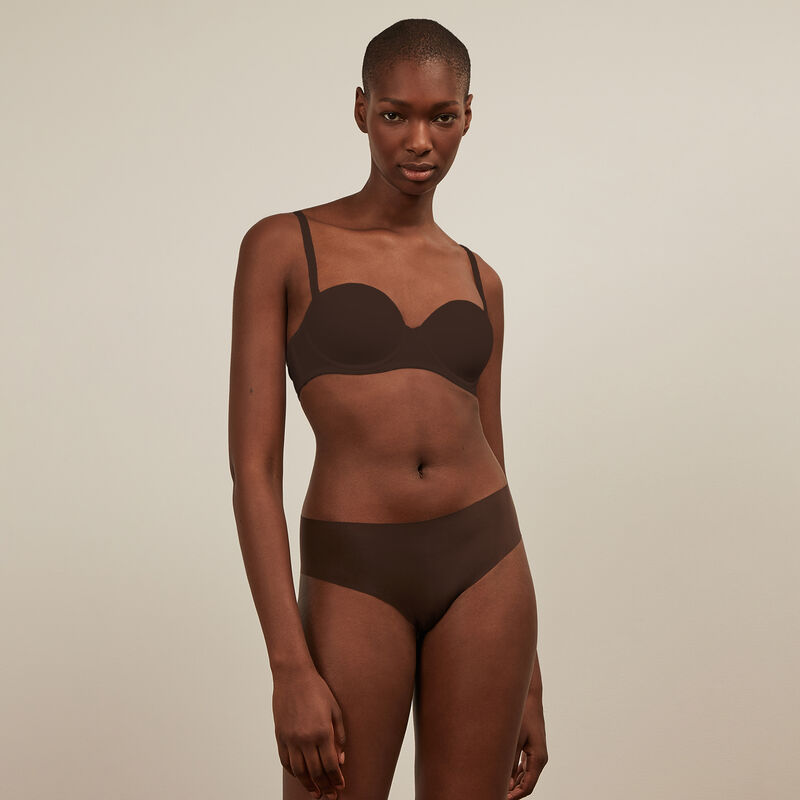 Braguita culotte de microfibra sin costuras - marrón Braguita culotte de microfibra sin costuras - marrón;