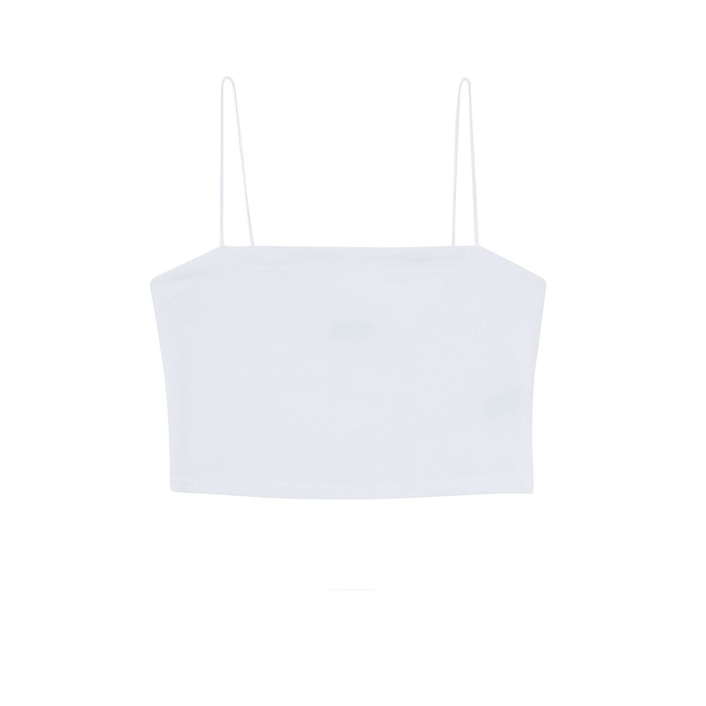 Top de terciopelo con tirantes finos - blanco blanco.