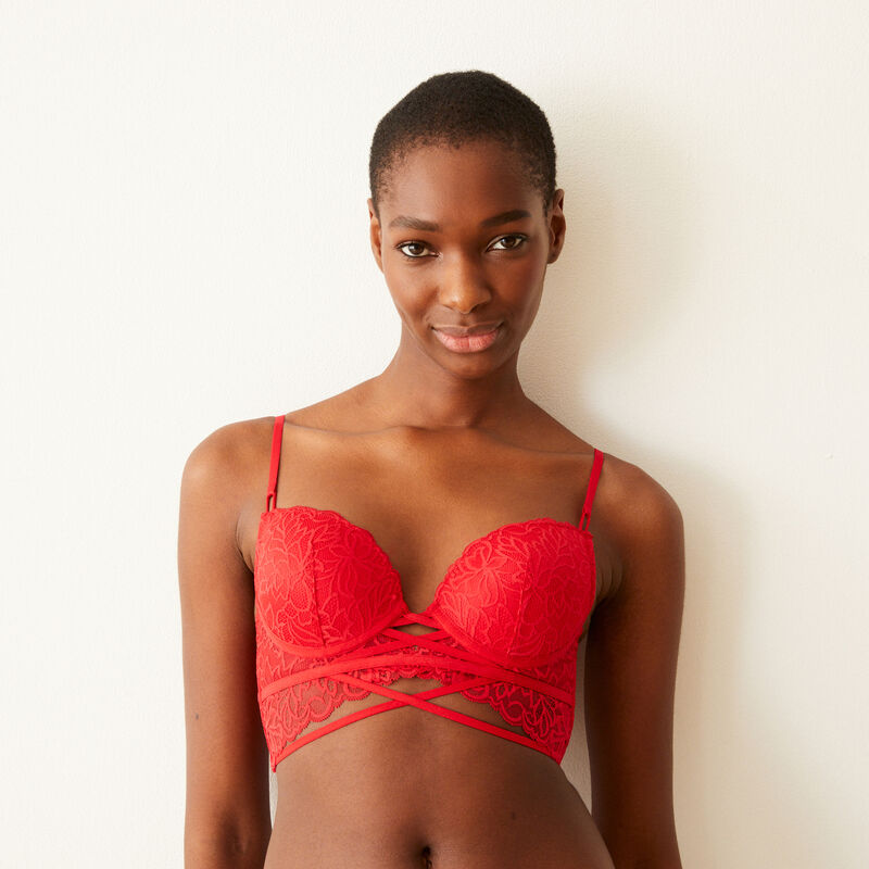 Sujetador push-up de encaje - rojo Sujetador push-up de encaje - rojo;