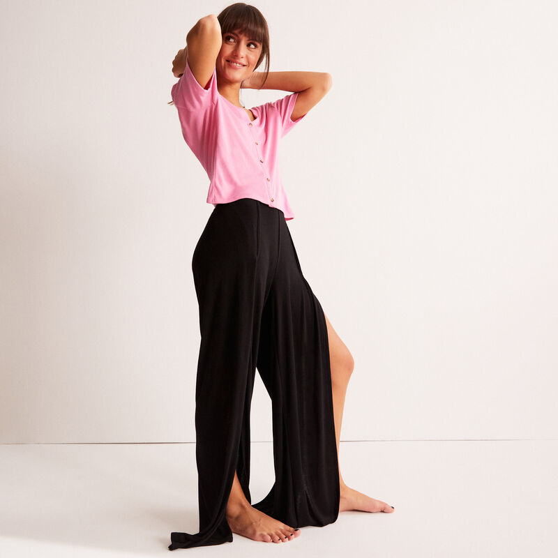 Pantalón ancho con apertura - negro Pantalón ancho con apertura - negro;