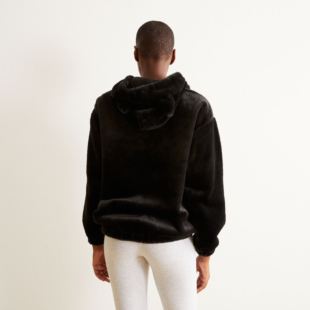 Sudadera polar con mensaje mi gatito amoroso - negro negro.