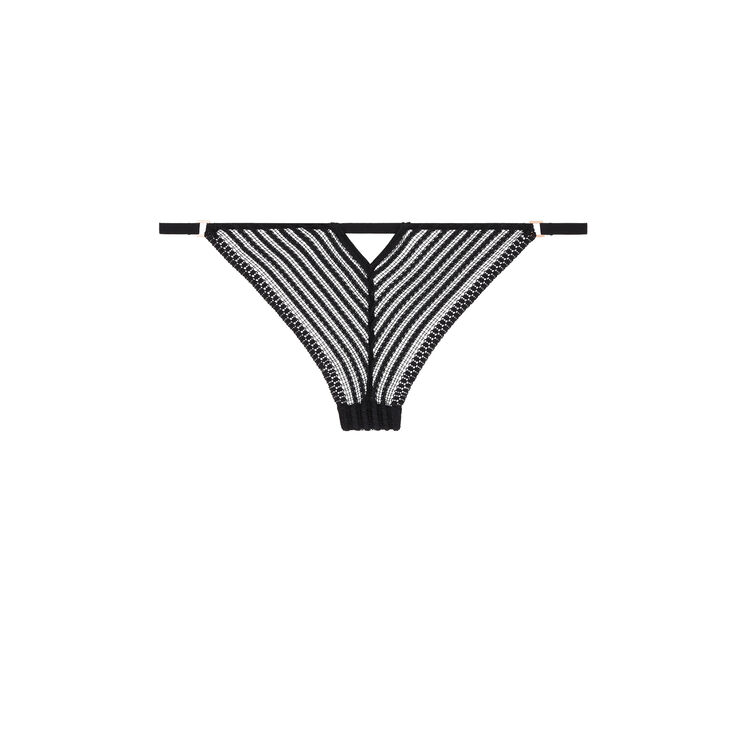 Tanga en dentelle cultiz noir.