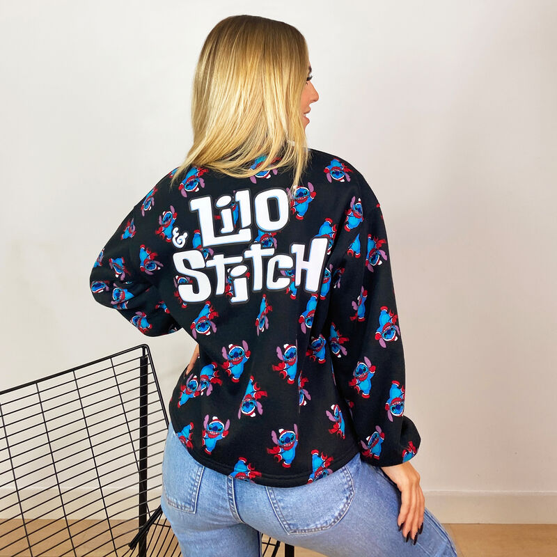 chaqueta con cremallera y motivo Stitch - negro chaqueta con cremallera y motivo Stitch - negro;