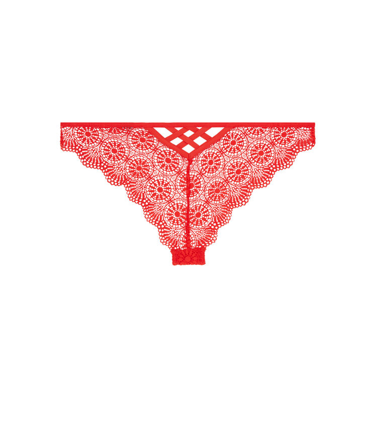 Braguita brasileña de encaje - rojo rojo.