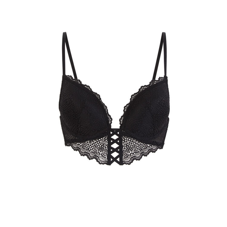 Sujetador corpiño push-up negro mahaliz black.