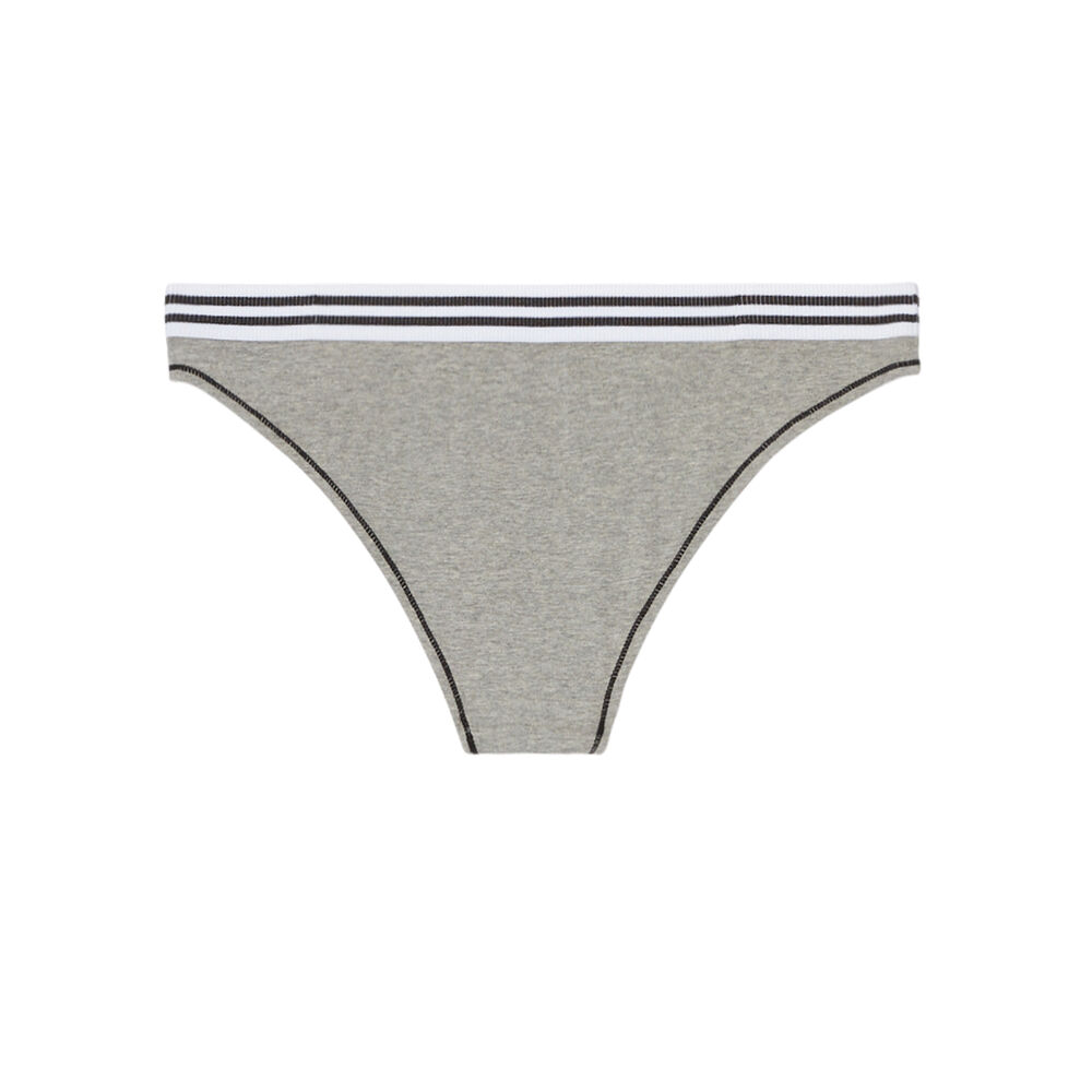 Braguita con cinta elástica de algodón - gris gris.