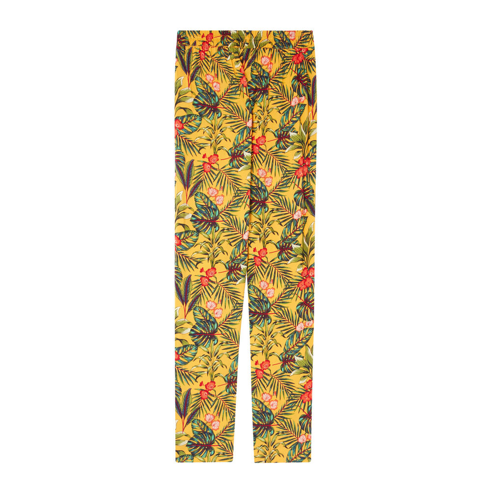 Pantalón con motivos tropicales - negro negro.