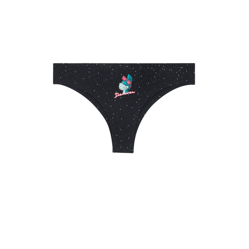 Braguita brasileña de algodón con estampado denver denveriz negro.