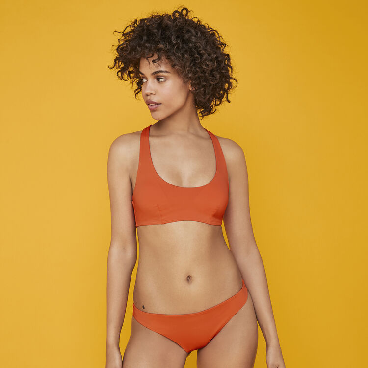 Parte de arriba de bikini bralette naranja africaniz orange.
