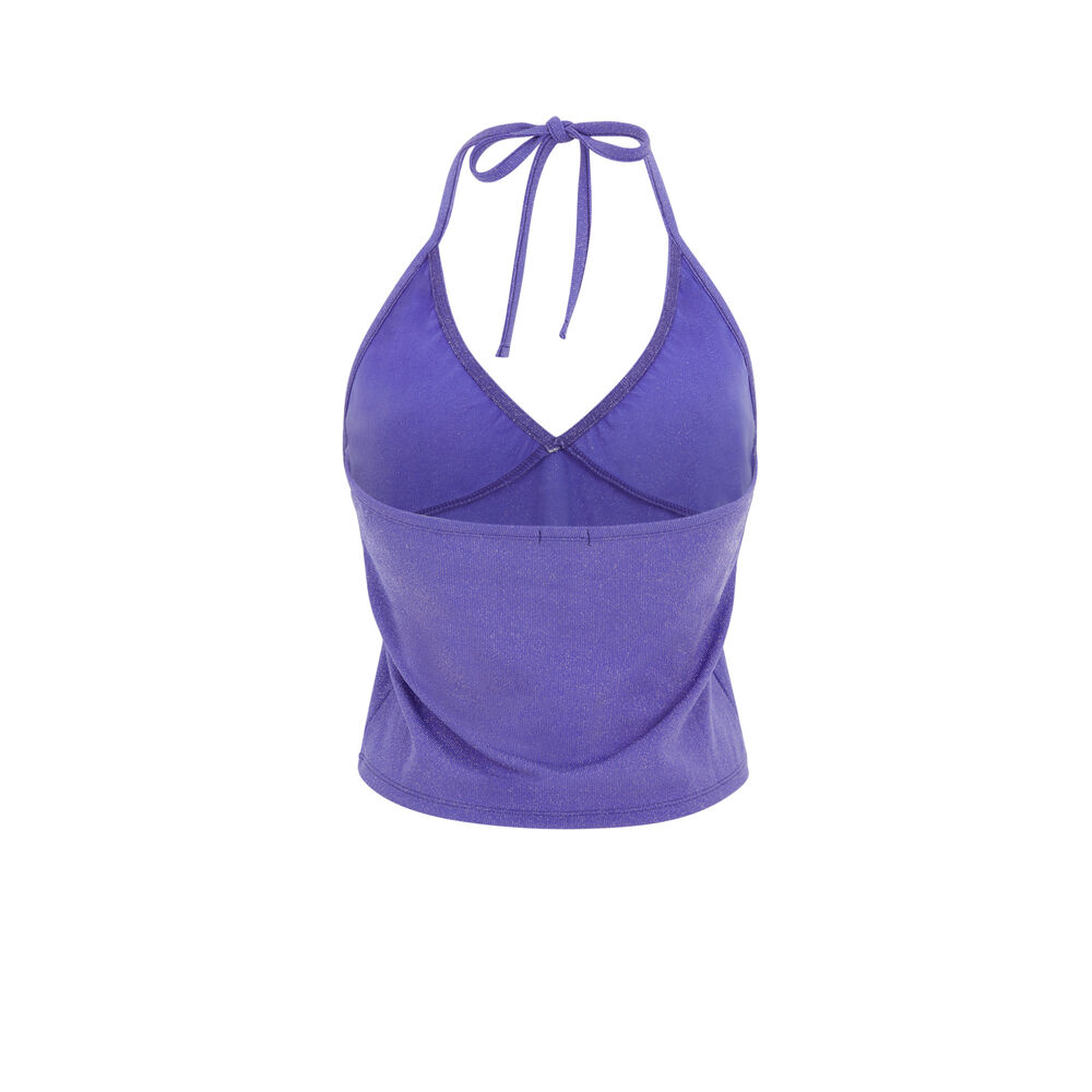 Top con espalda abierta y cierre en el cuello - violeta morado.