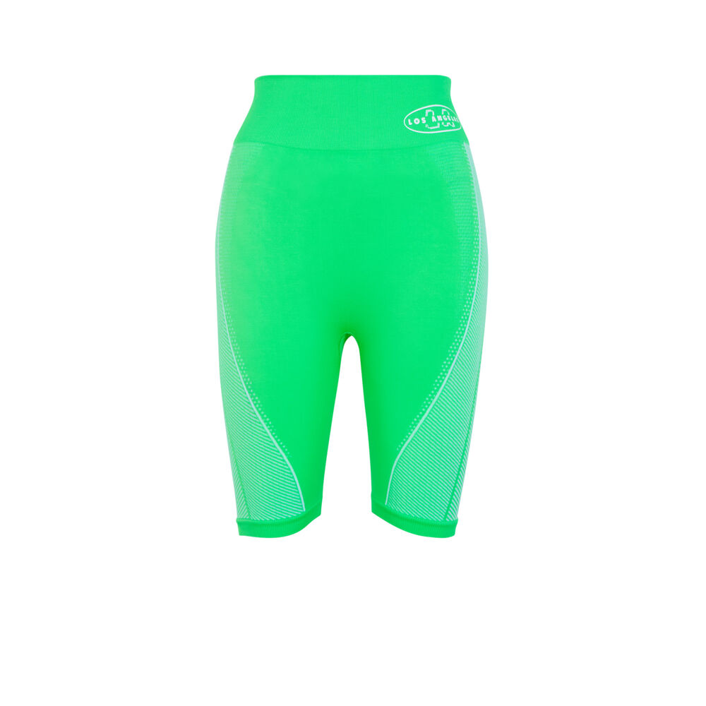 Bermuda ciclista con motivos y mensaje los angeles - verde verde.