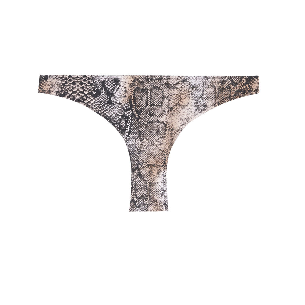Parte de abajo de bikini braguita con estampado de pitón - negra negro.