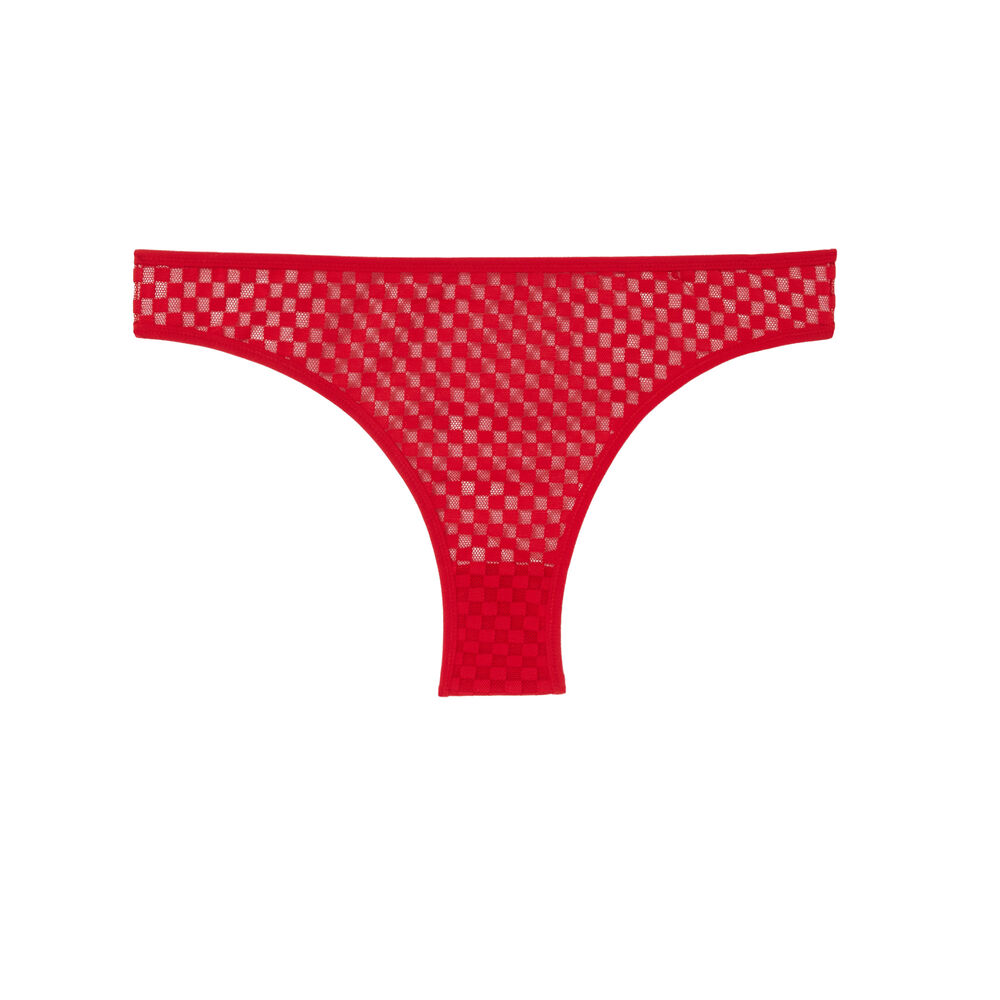 Braguita de rejilla efecto tablero de damas - rojo rojo.