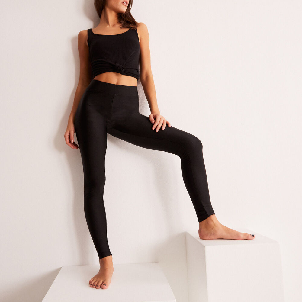 Leggings lisos de lycra - negro negro.