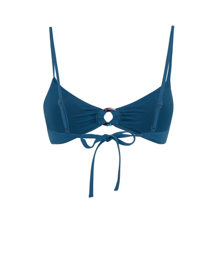 Parte de arriba de bañador bralette liso - azul pato azul pato.