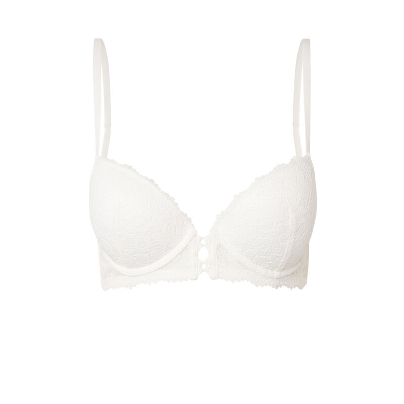 sujetador push-up de encaje con flores - crudo sujetador push-up de encaje con flores - crudo;