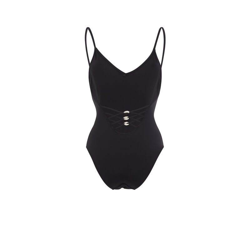Maillot de baño de una pieza negro pachucaniz negro.