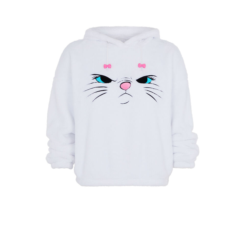 Sudadera de polar de los aristogatos - blanca blanco.